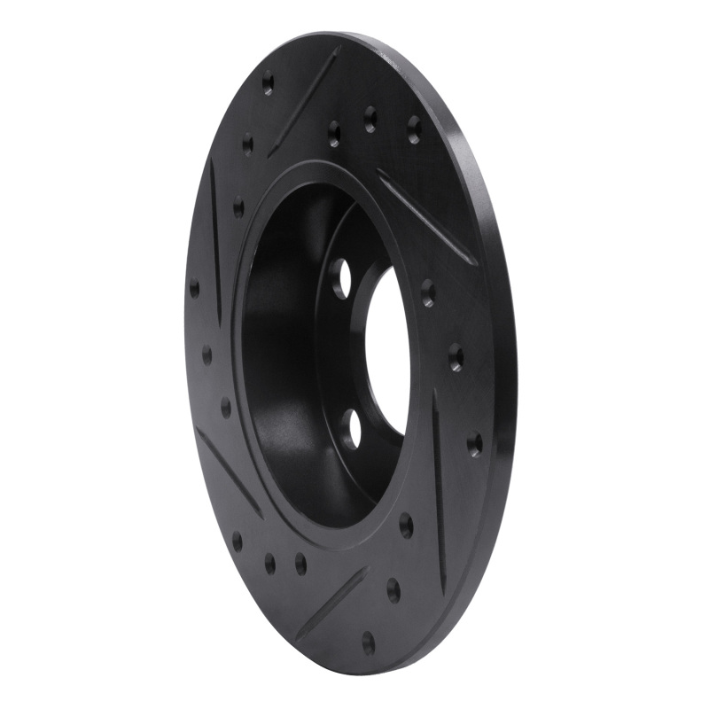 Audi A1 Brake Rotor (1) - Rear Left - R1 Concepts - Drilled & Slotted - Black - `98-`24